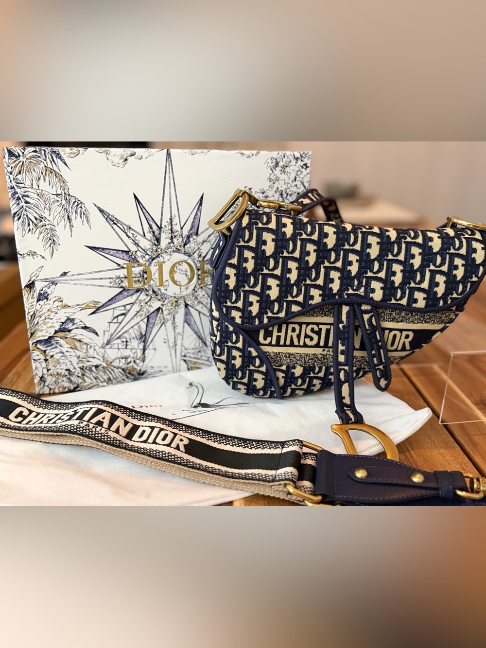 Monogrammed Saddle Bag w/Gold Hardware